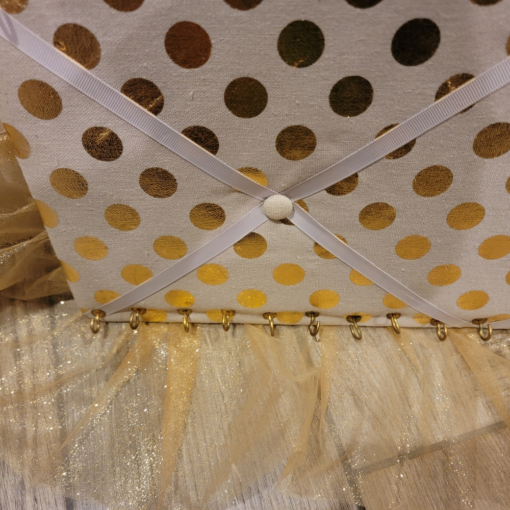 Gold Polka Dot Hair Bow or Jewelry Board - Picture 12 of 16